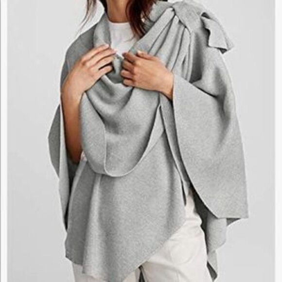 New Crossover Drape Front Poncho Sweater - Picture 1 of 6